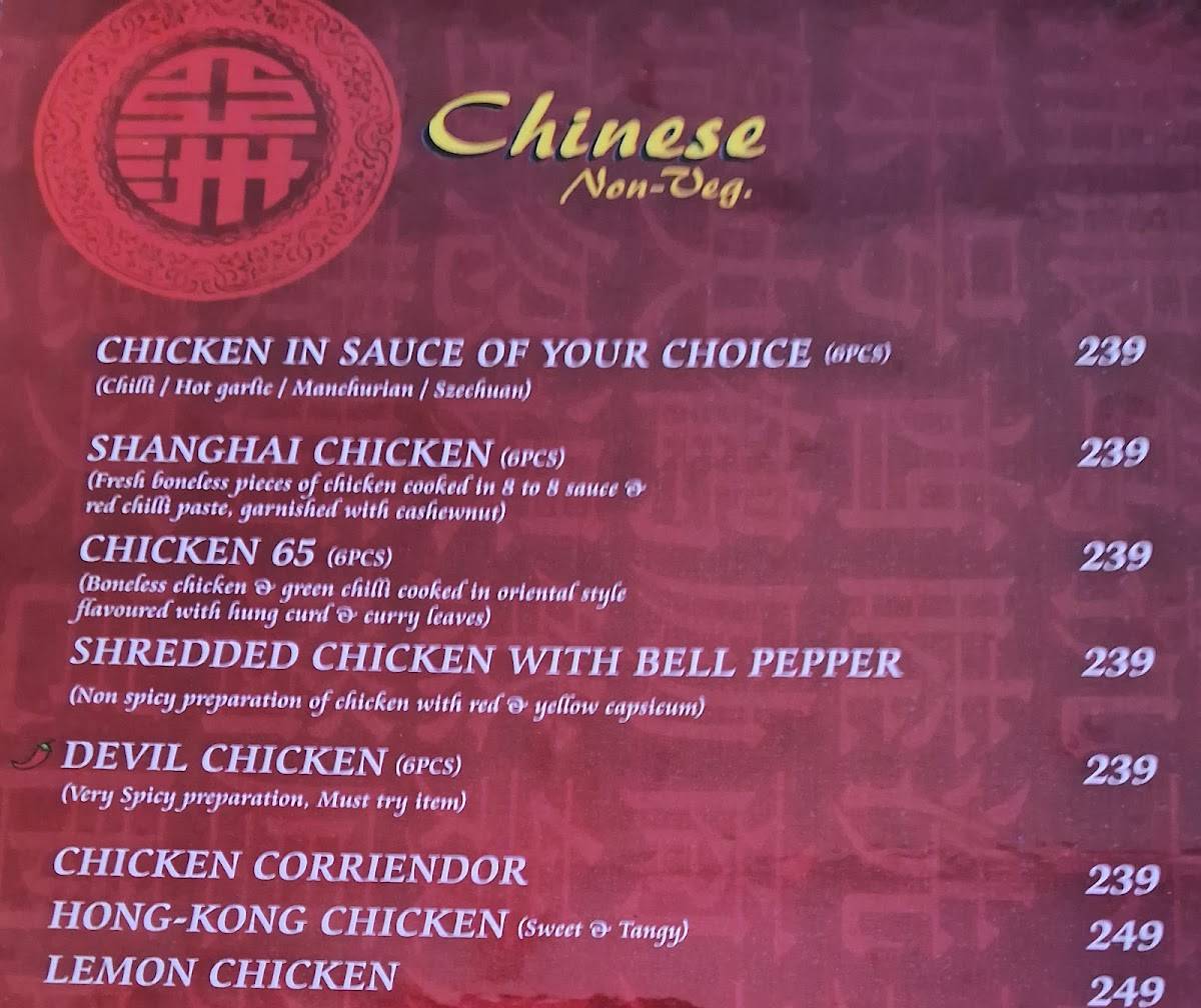 Zafran Restaurant menu