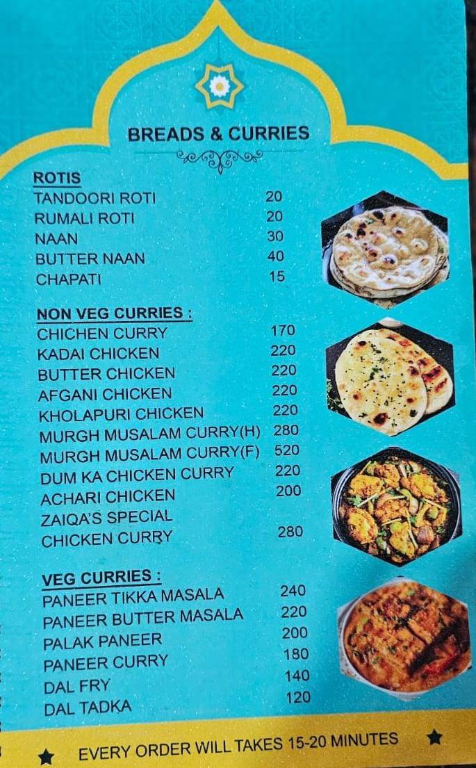 Zaiqa Food Court - Godavarikhani City menu