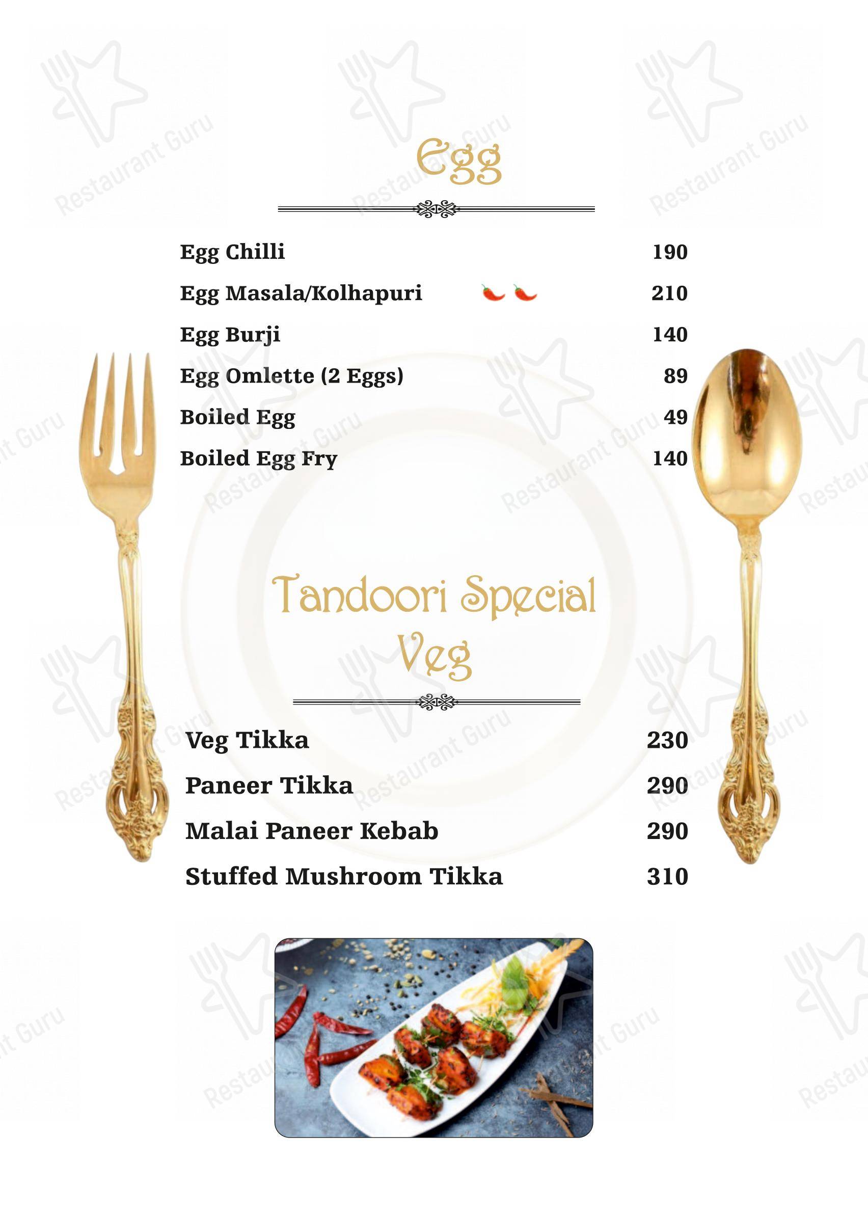 Zamindar Restaurant in Bengaluru - Menu
