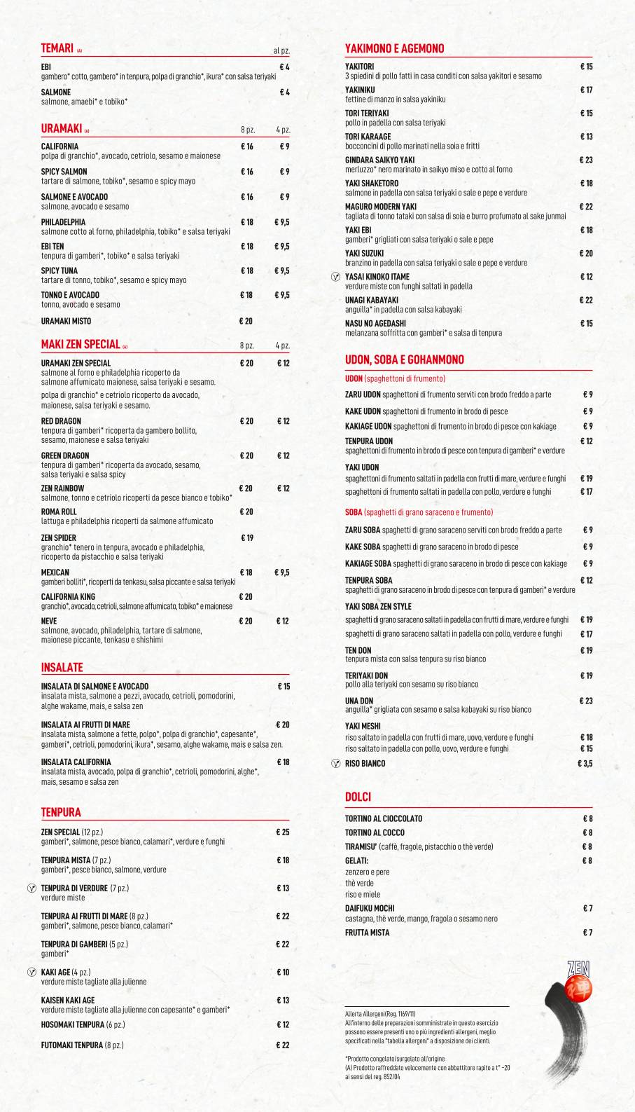 Menu di Zen Sushi Restaurant 