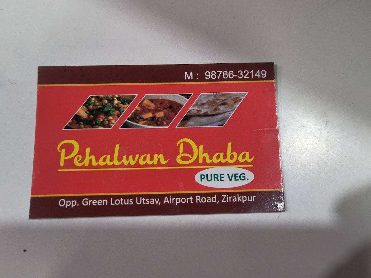 Pehalwan Dhaba menu