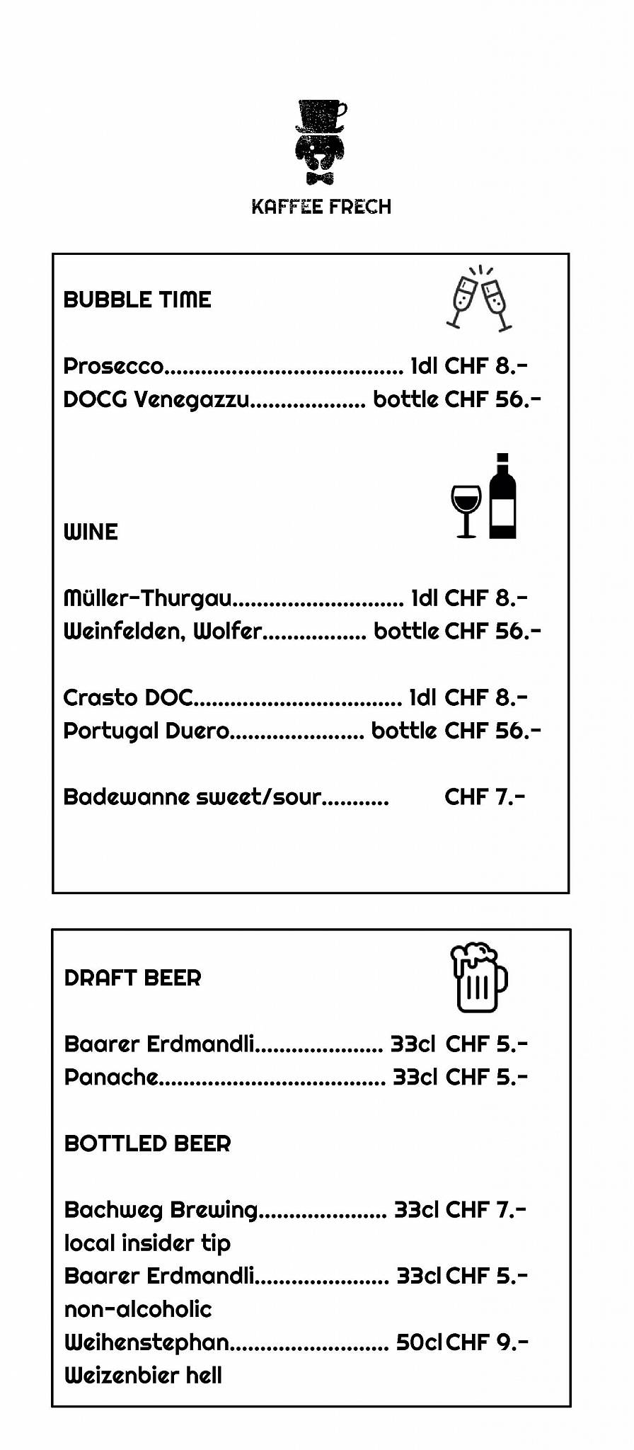Menu di Kaffee Frech 