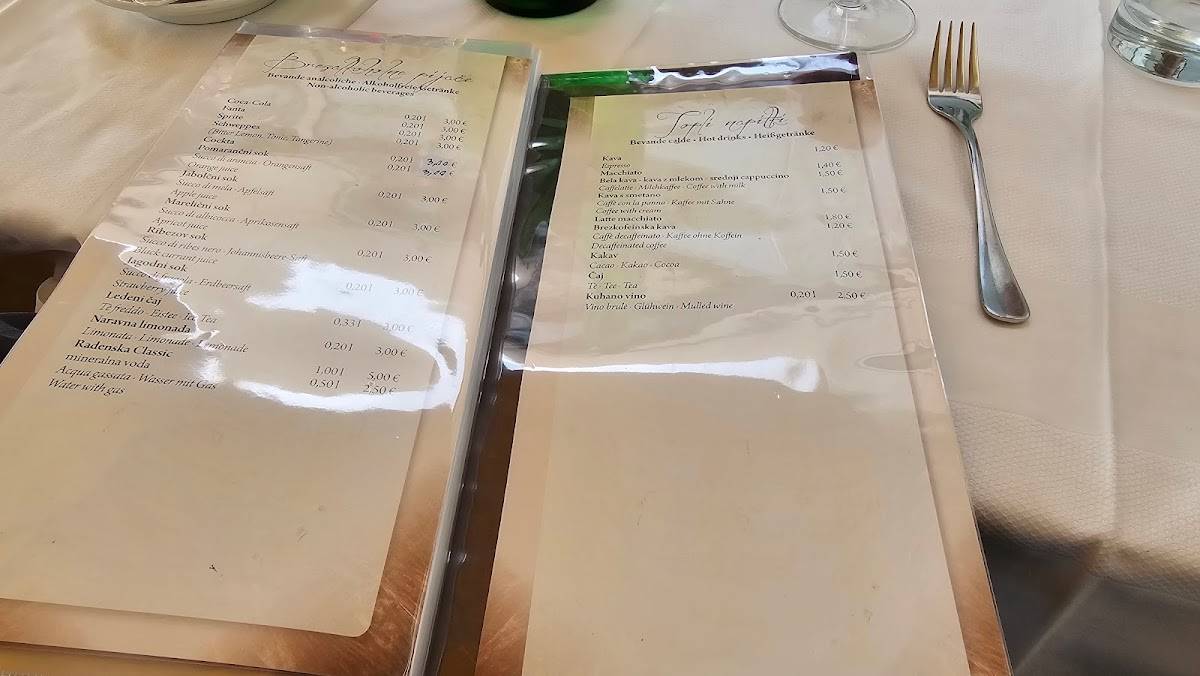 Menu di Župan Ivan s.p. "Okrepčevalnica Ivo" 