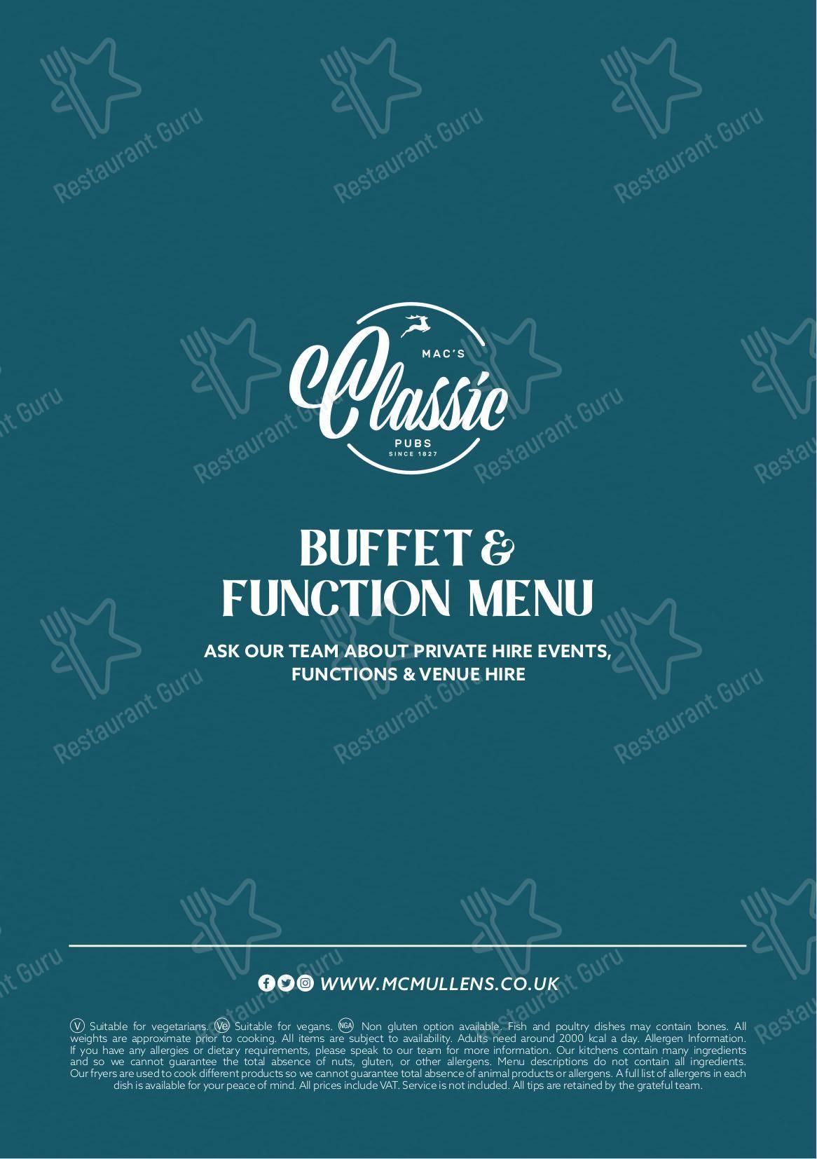 Menu at Mops & Brooms pub & bar, Borehamwood