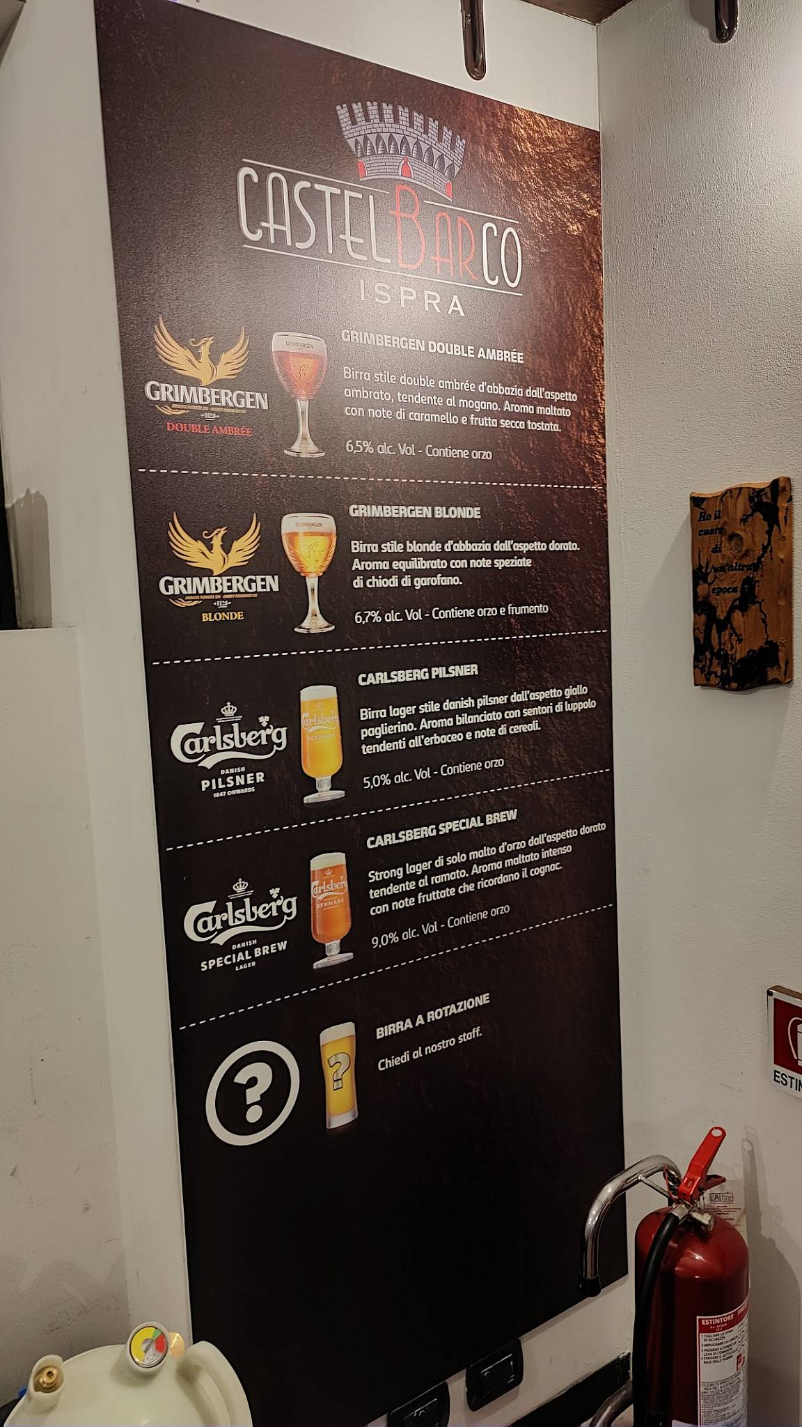 Menu di CastelBARco Caffè 