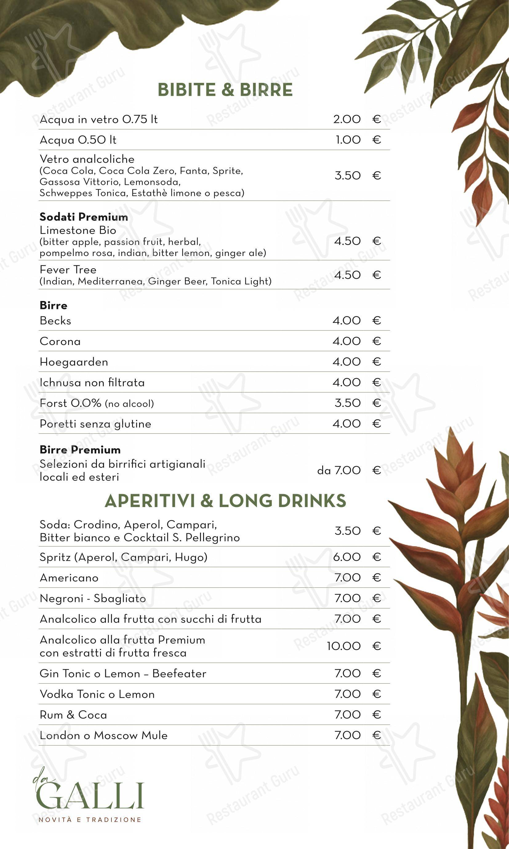 da Galli bakery e gelateria in Alba Adriatica - Menu