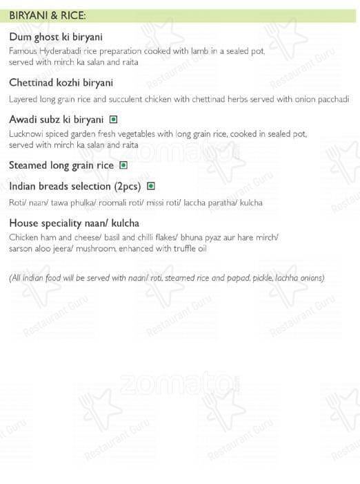 Avasa menu