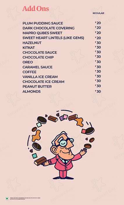 Keventers - The Original Milkshake menu
