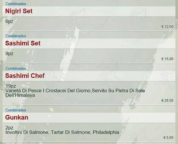 Menu di SambaMaki  Parioli 