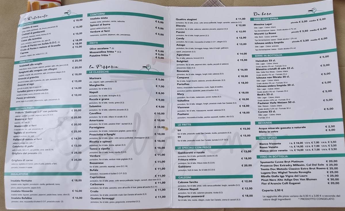 Menu di il Gabbiano 2 srl 