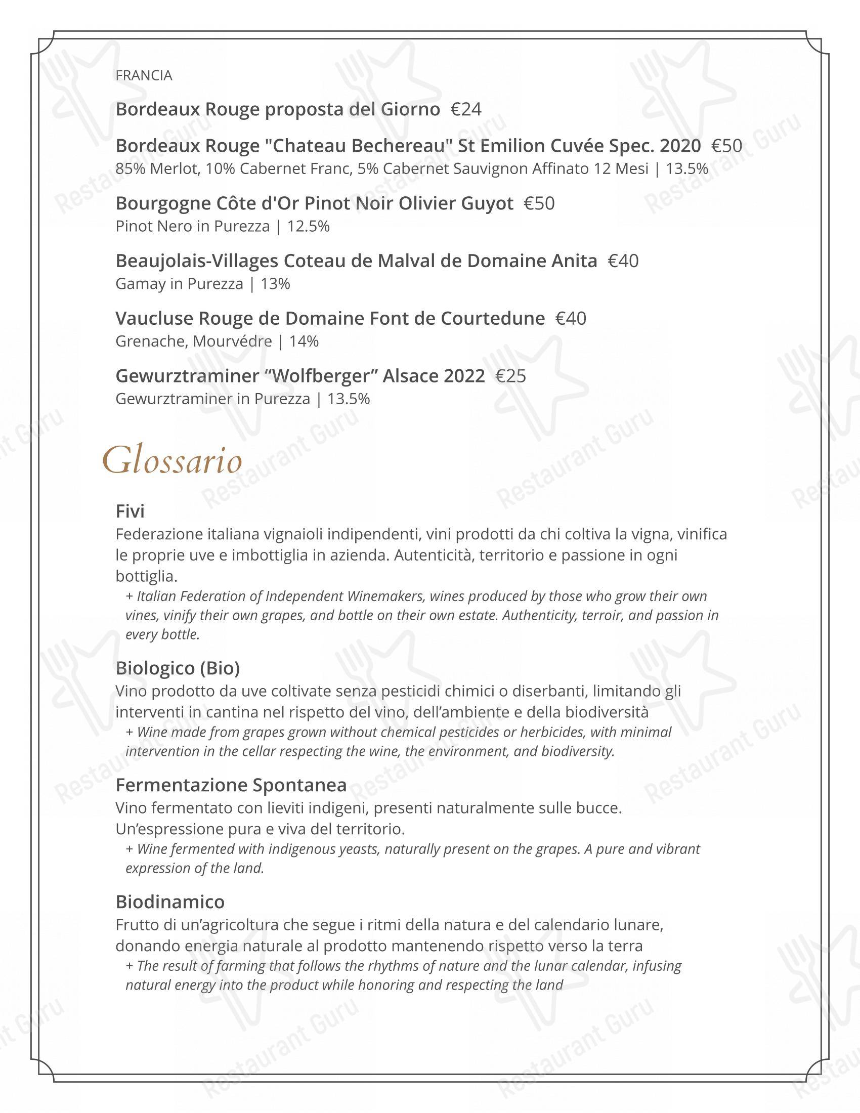 菜单 per il Mercante ristorante