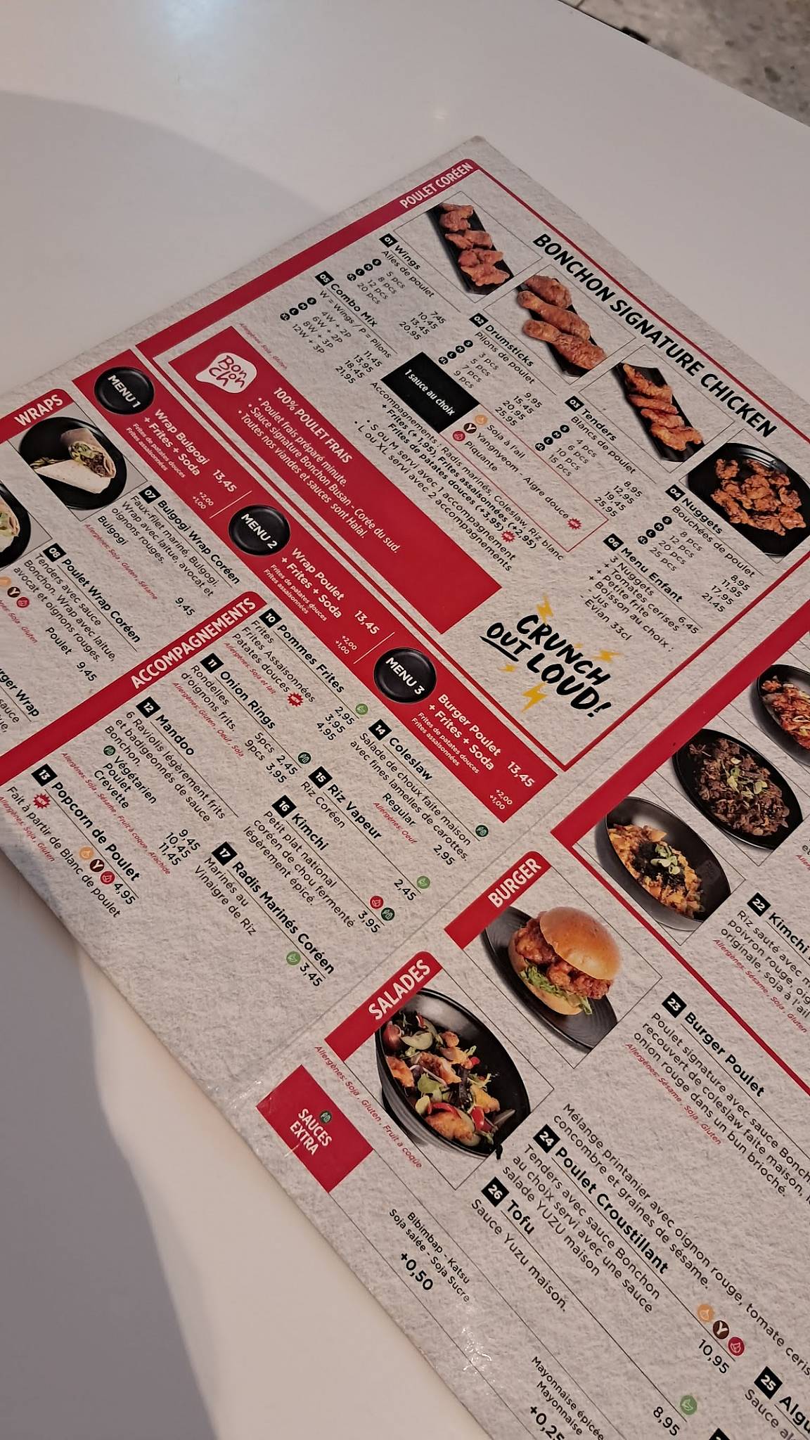 Menu de K-vibe
