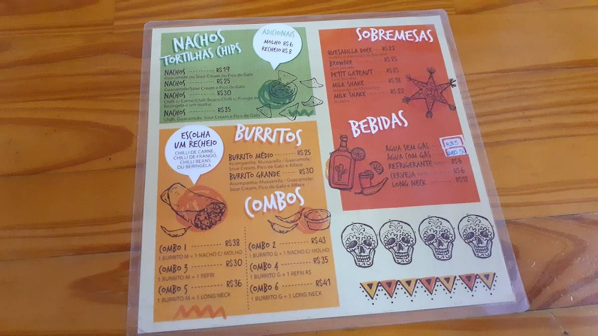 Menu at La Senorita desserts, Paraty, R. da Lapa