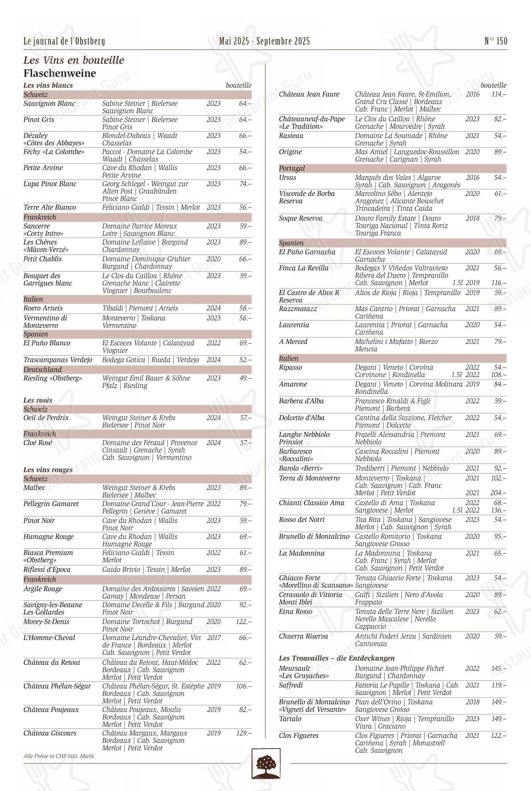 Menu di Brasserie Obstberg - Детское