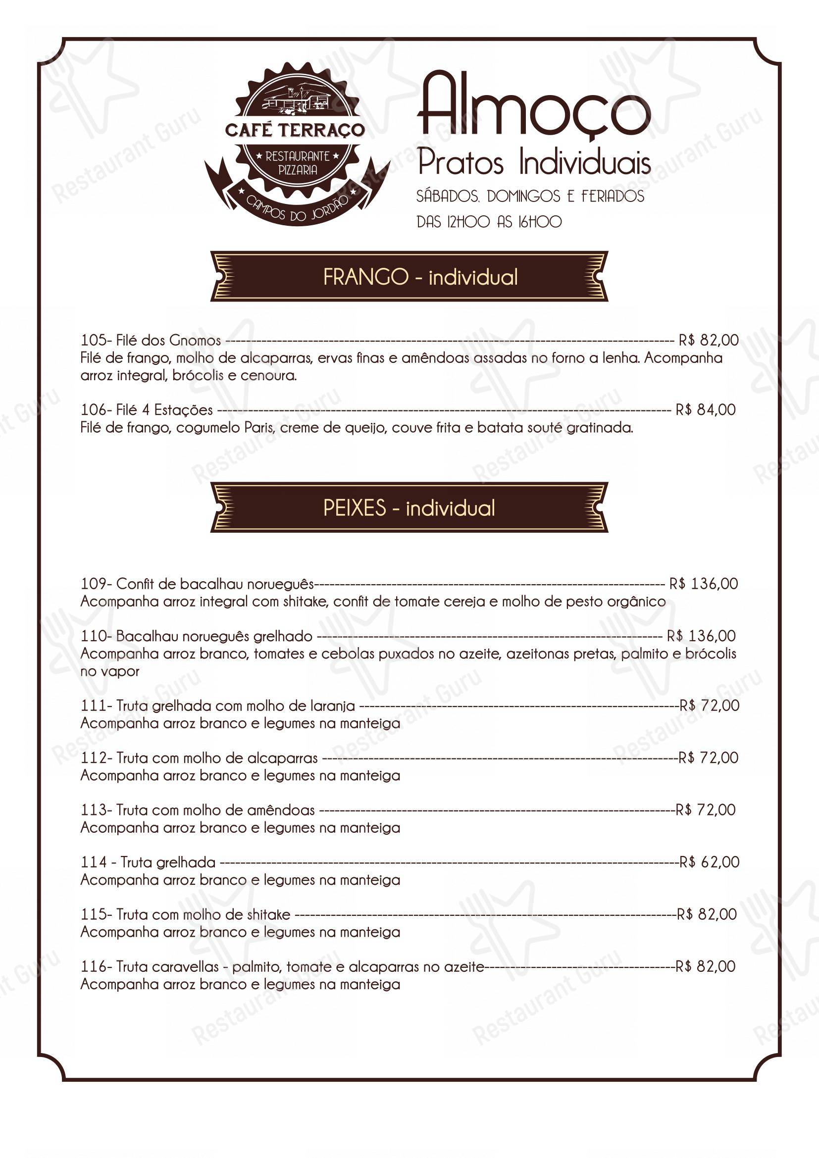 Café Terraço Pizzaria Artesanal e Bistrô - Menu