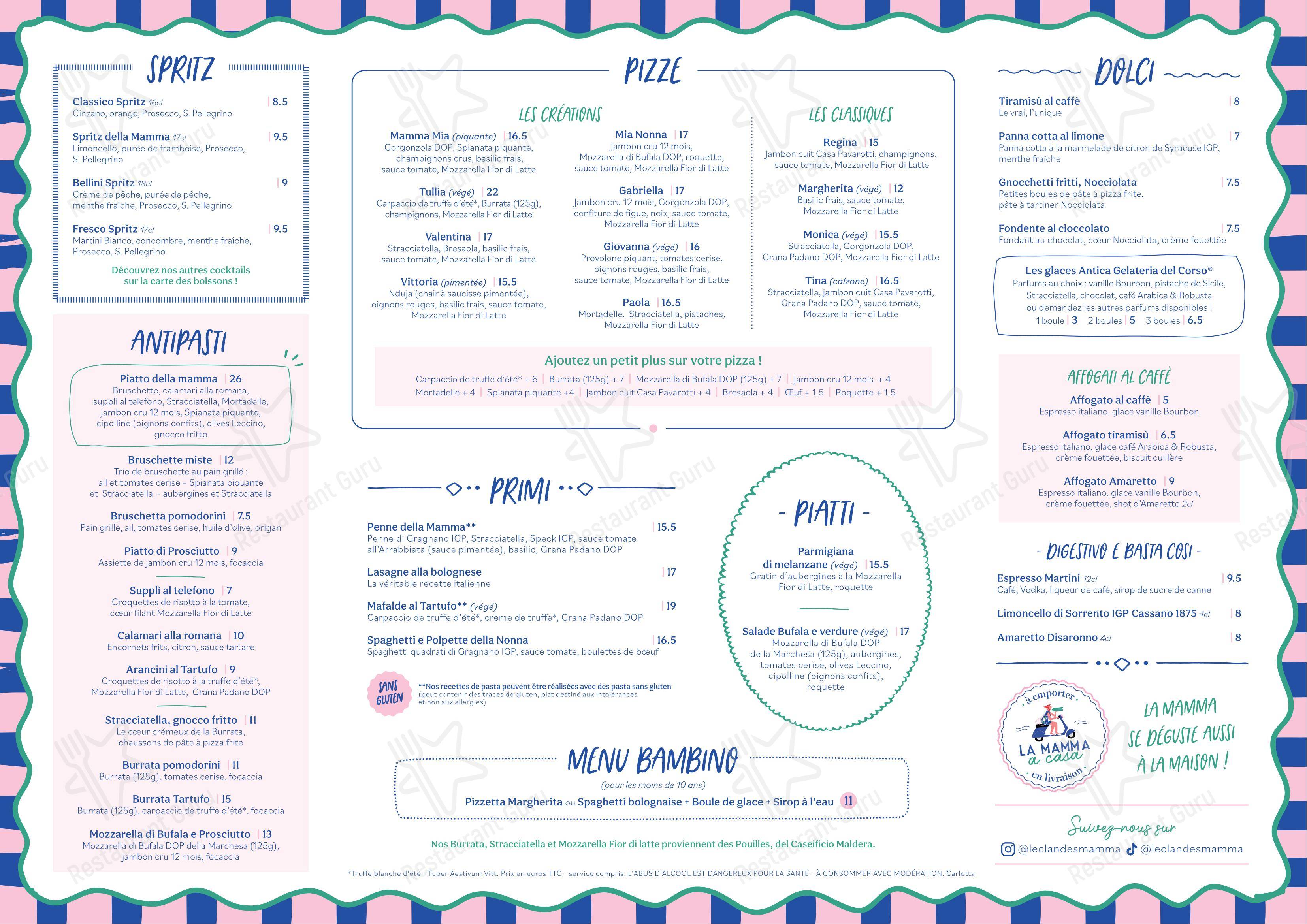 Menu bar pour Carlotta - Le Clan des Mamma, Pizzas & Cocktails - La Rochelle dans La Rochelle