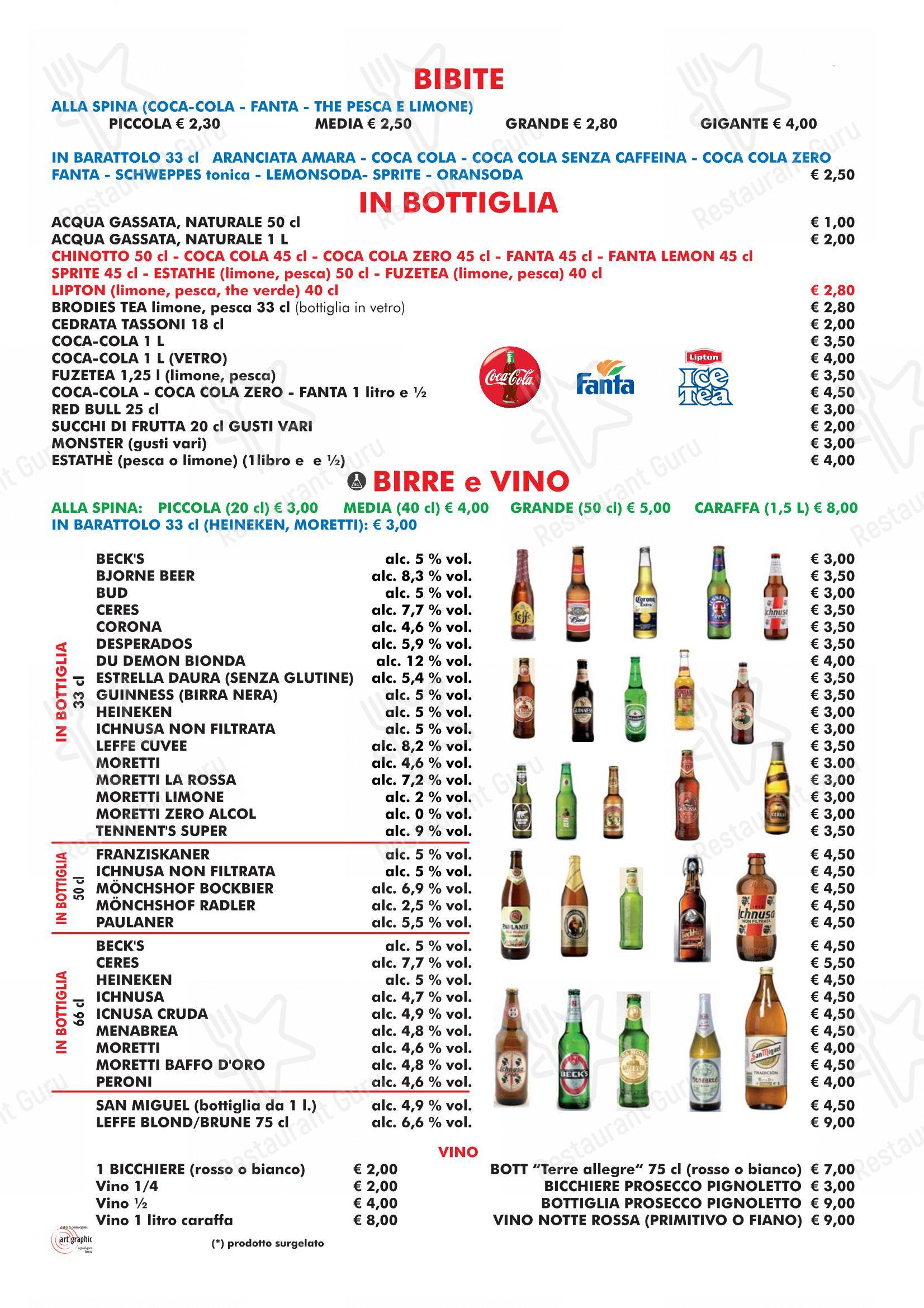 Chiosco Da Salvatore Di Dimitri Marika Di Porta Montanara in Faenza - Menu