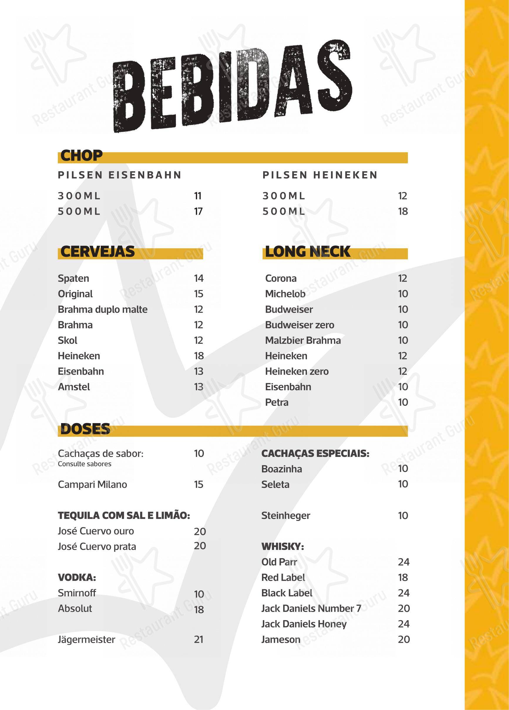 Coroas 370 - Menu
