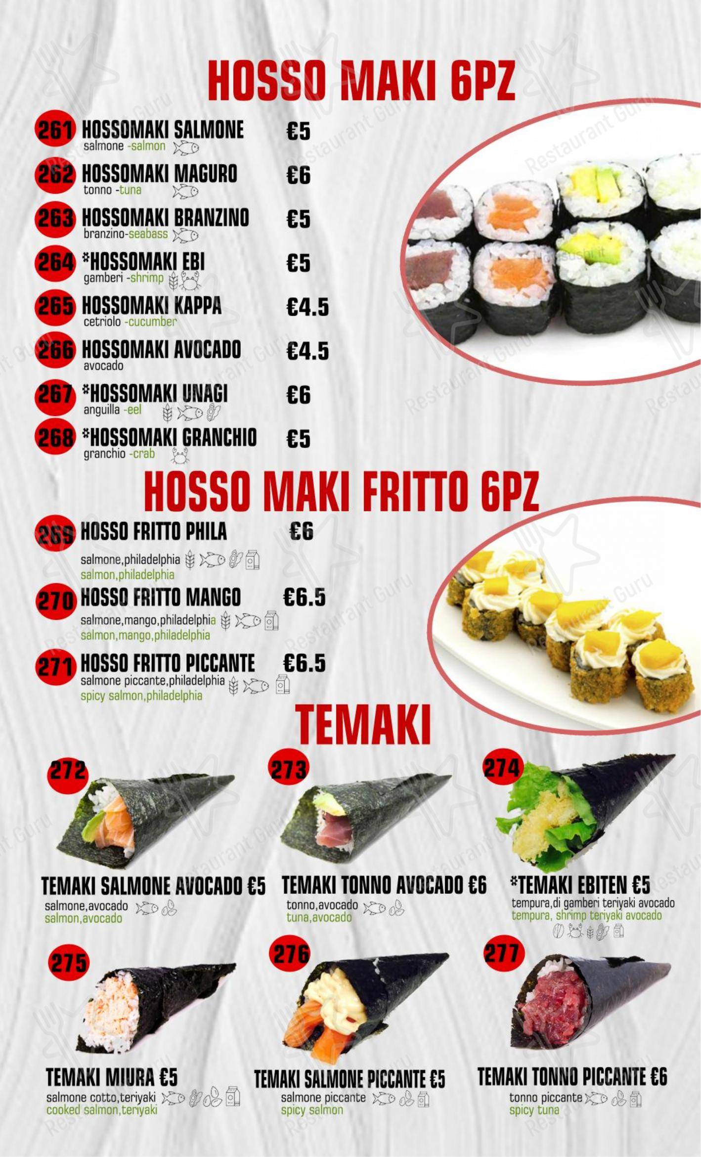 Menu per Dakou Sushi Restaurant ristorante