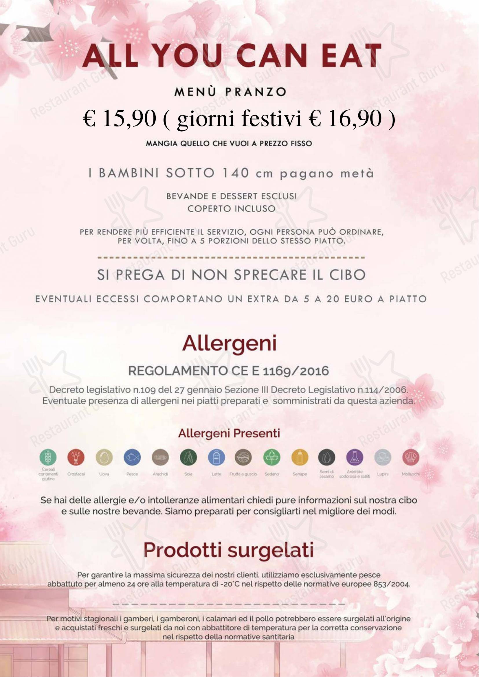 Menu per Ristorante Fuji 2 ristorante