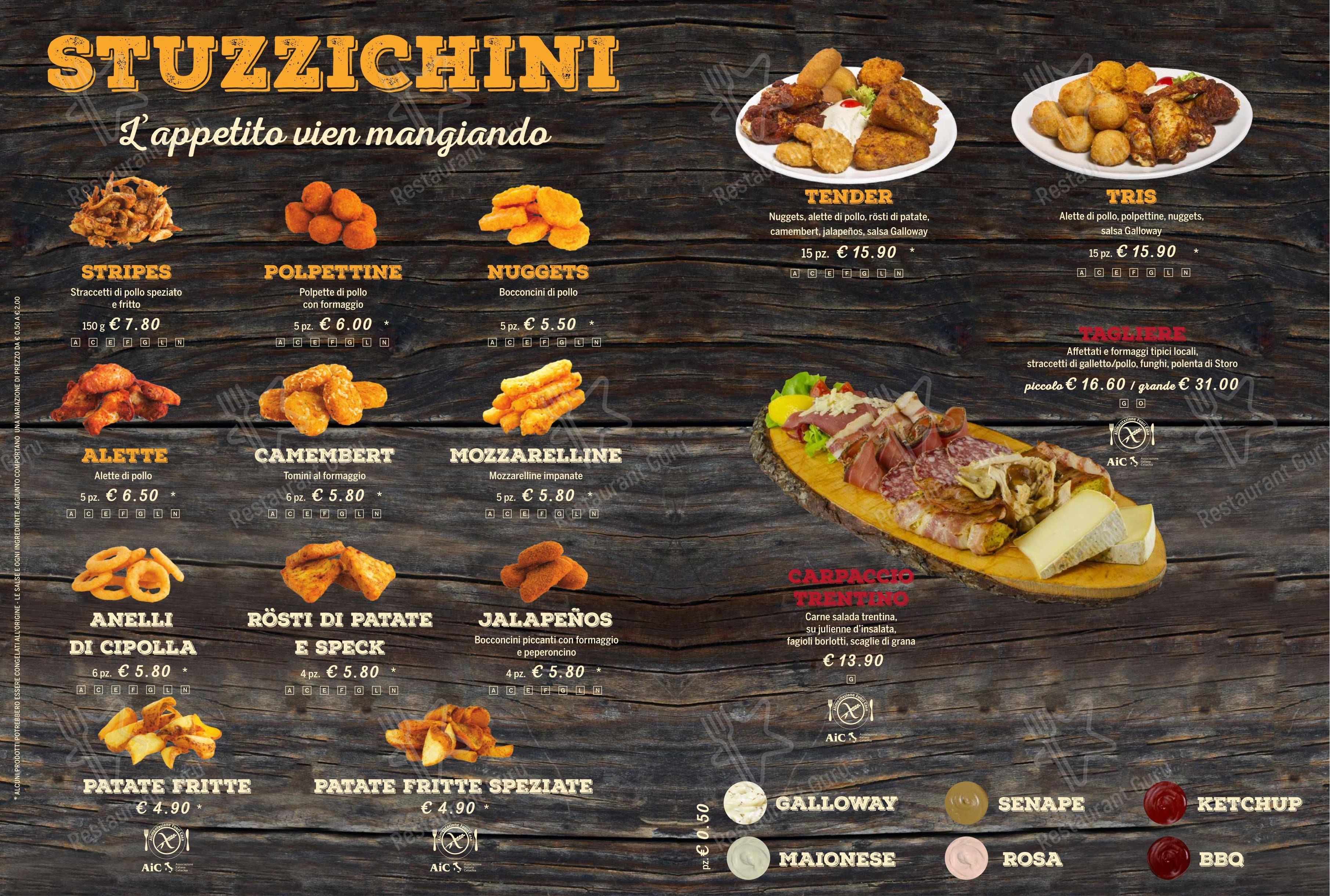 Menu per Ristorante Galloway in Trento