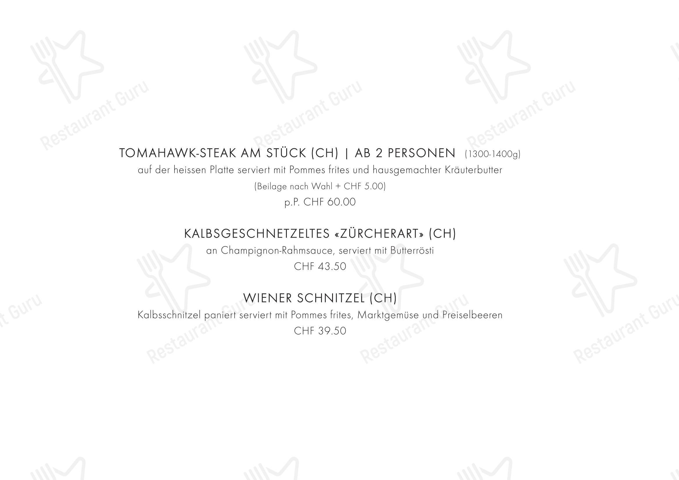 Gasthaus Alp Scheidegg in Wald - Основное меню