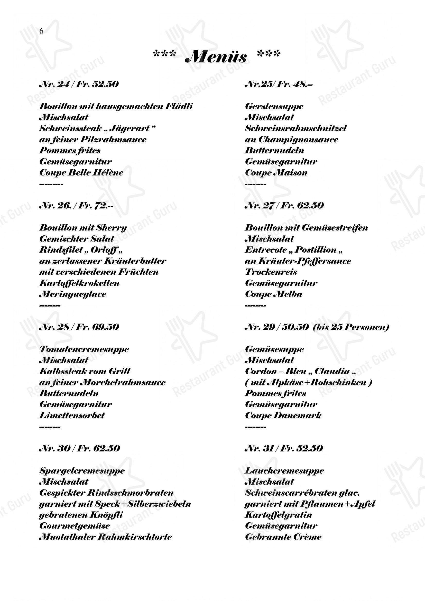 Menu di Gasthaus Post - Основное меню