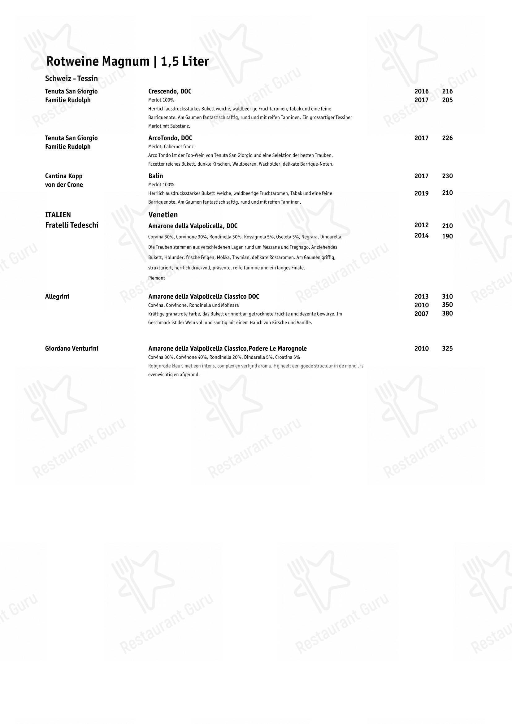 Menu bar per Gourmet Restaurant Guarda Val ristorante