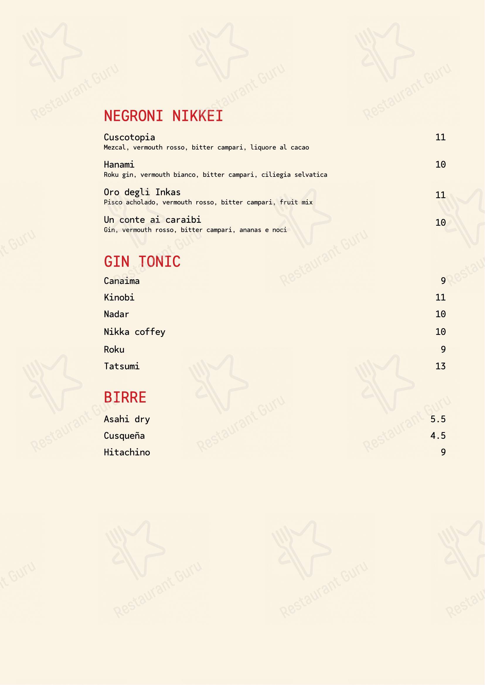 Menu per Inka - Cucina Peruviana & Pisco Bar ristorante