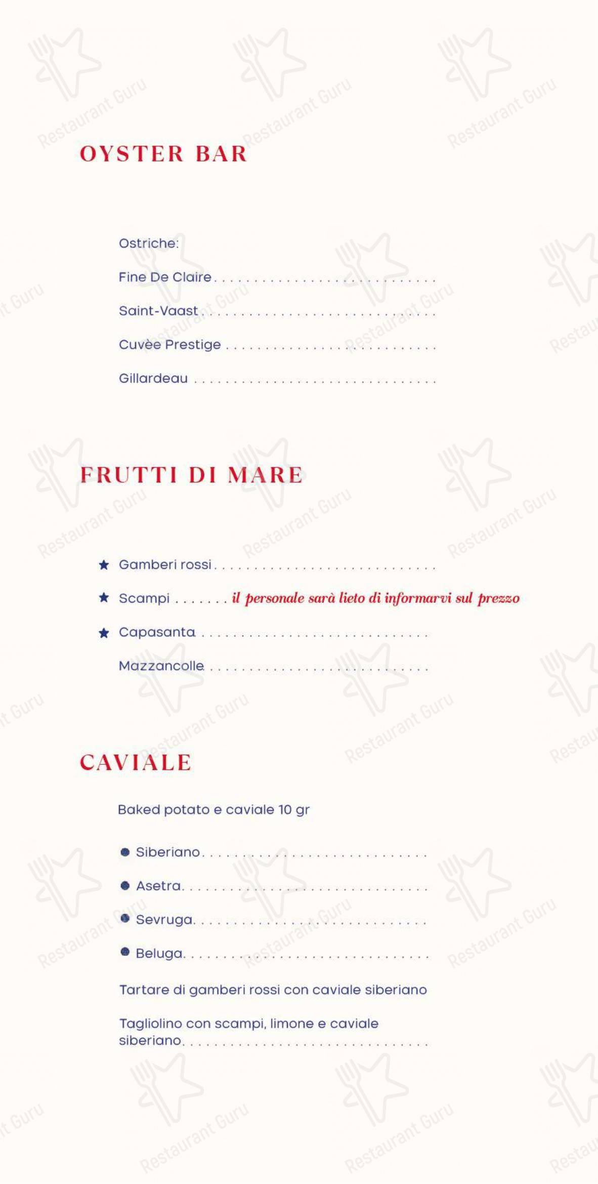 Menu bar per Le Milton Beach in Rimini