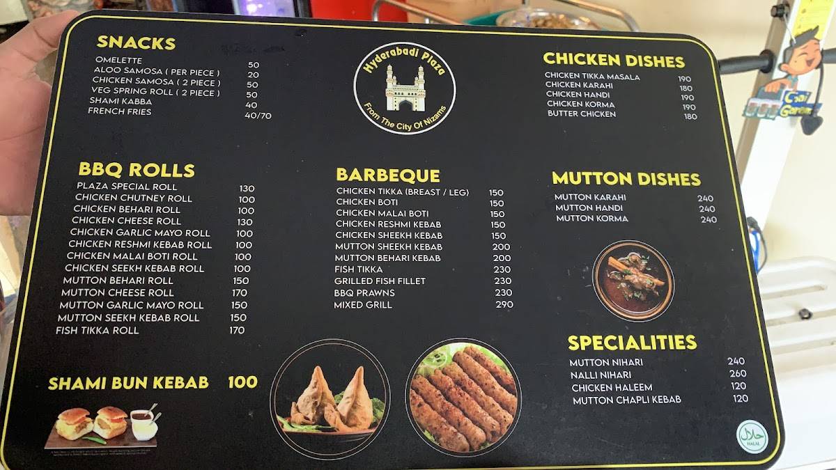 Hyderabadi Plaza menu