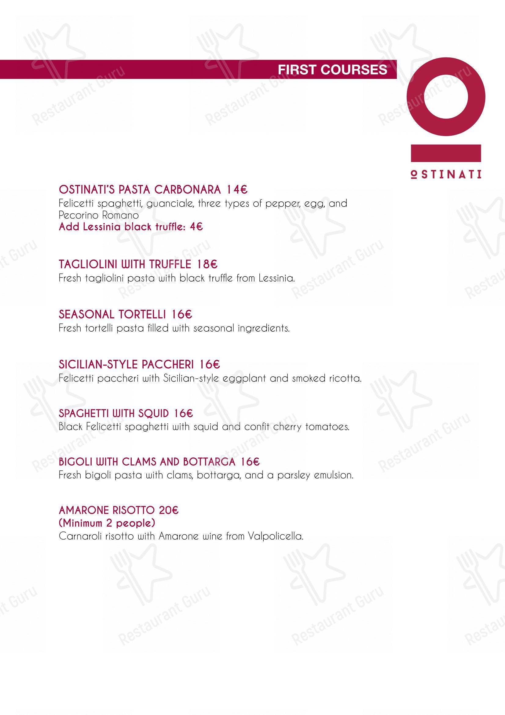 菜单 per Ostinati Verona in Verona