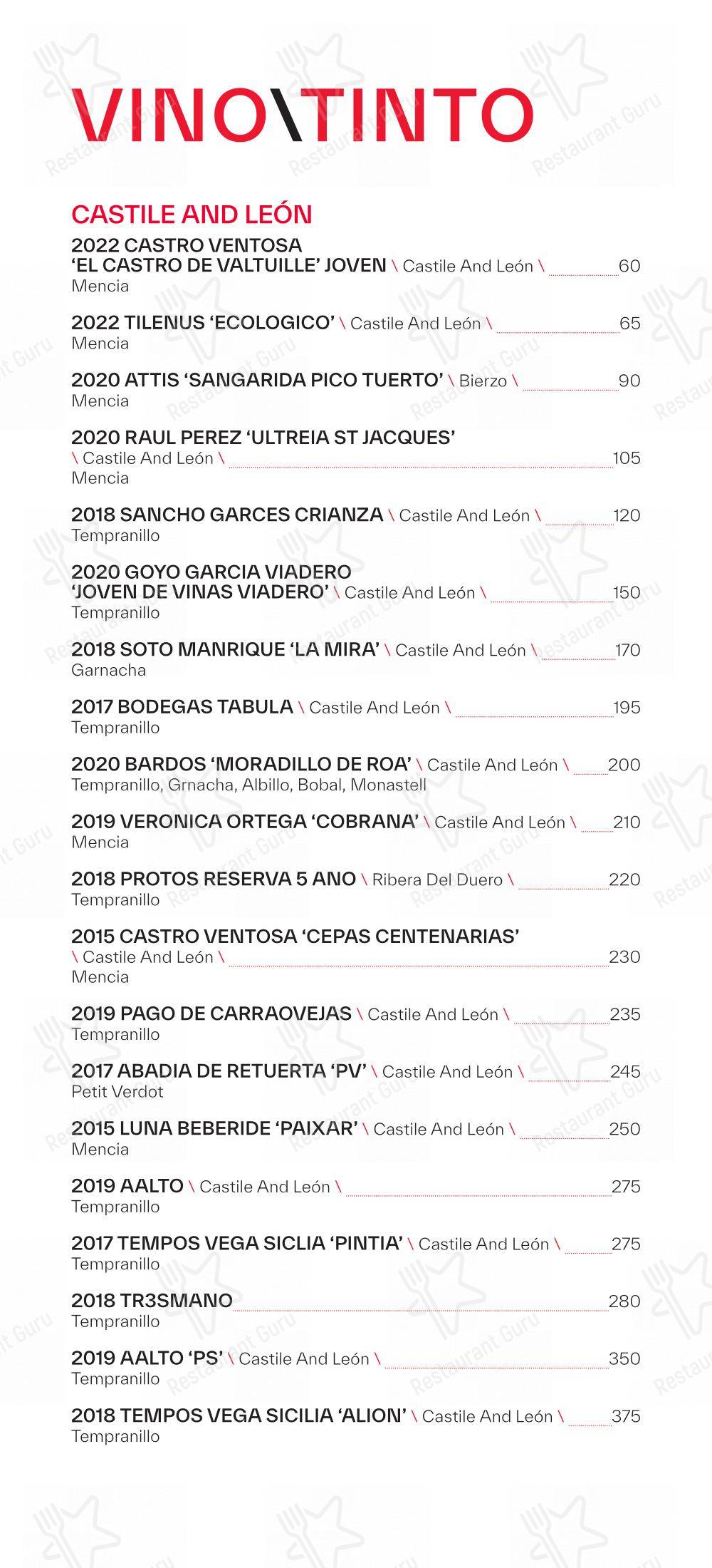 Menu pour Beso by Patria - Menu