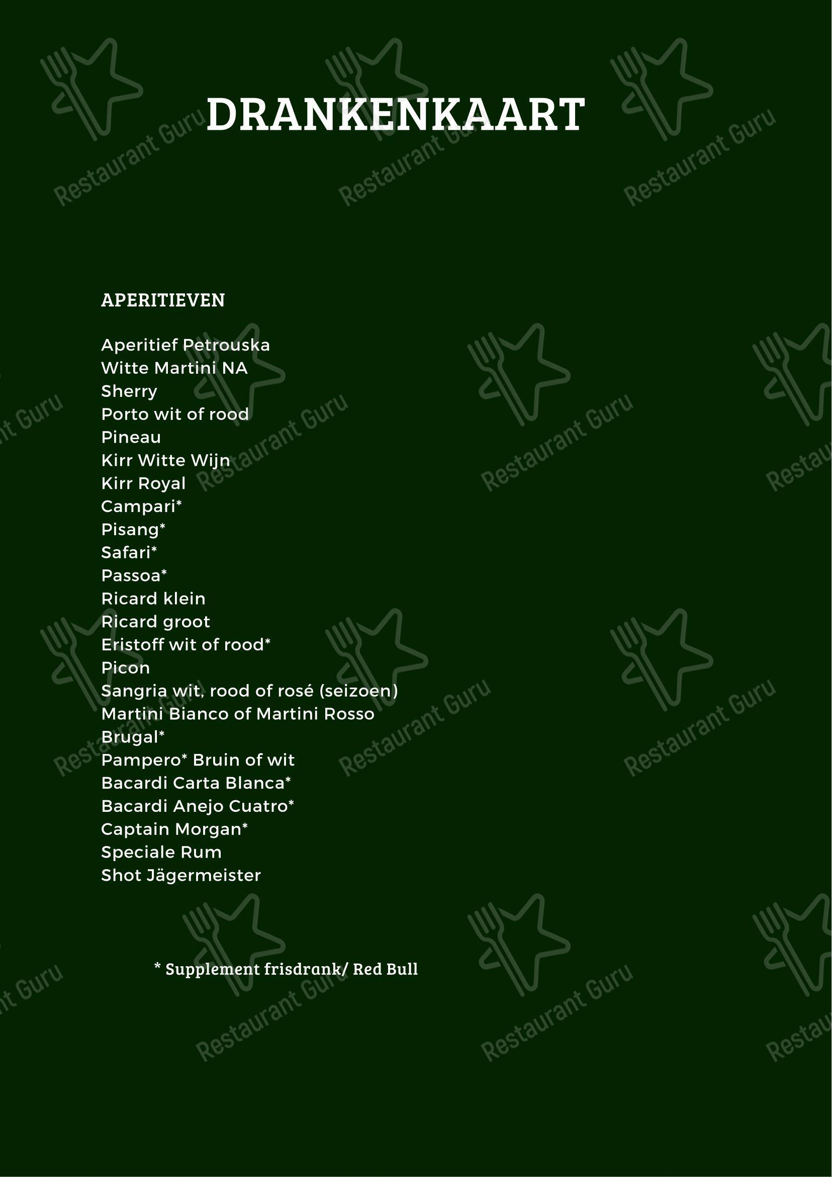 Menu pour Petrouska dans Roulers