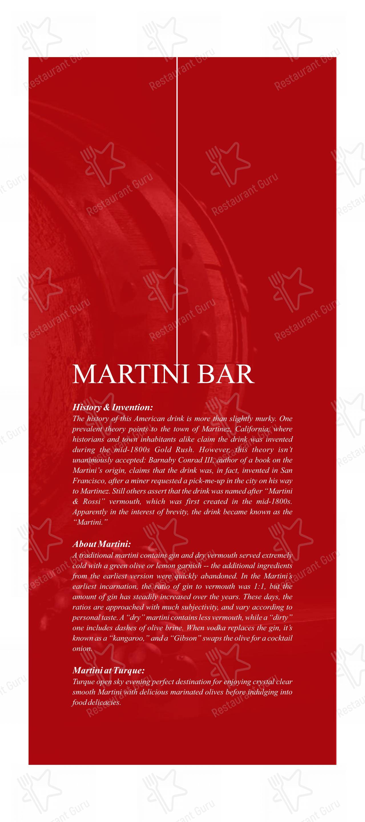 Portico Restaurant in Pune - Menu bar