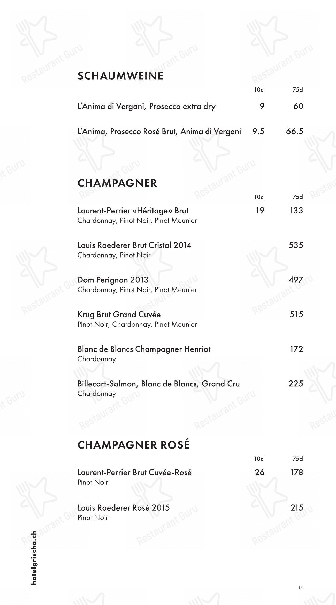 Pulsa Fonduestube in Davos - Menu