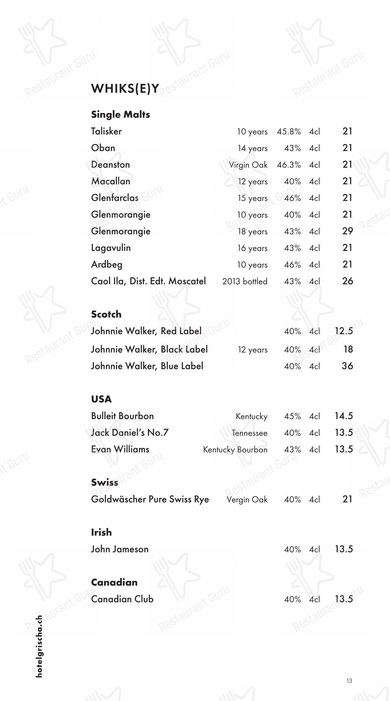 Menu per Pulsa Fonduestube in Davos
