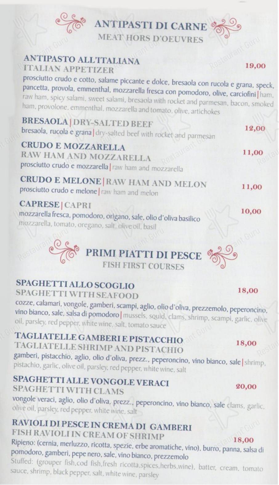 Menu di Ristorante Imperial - Menu bar