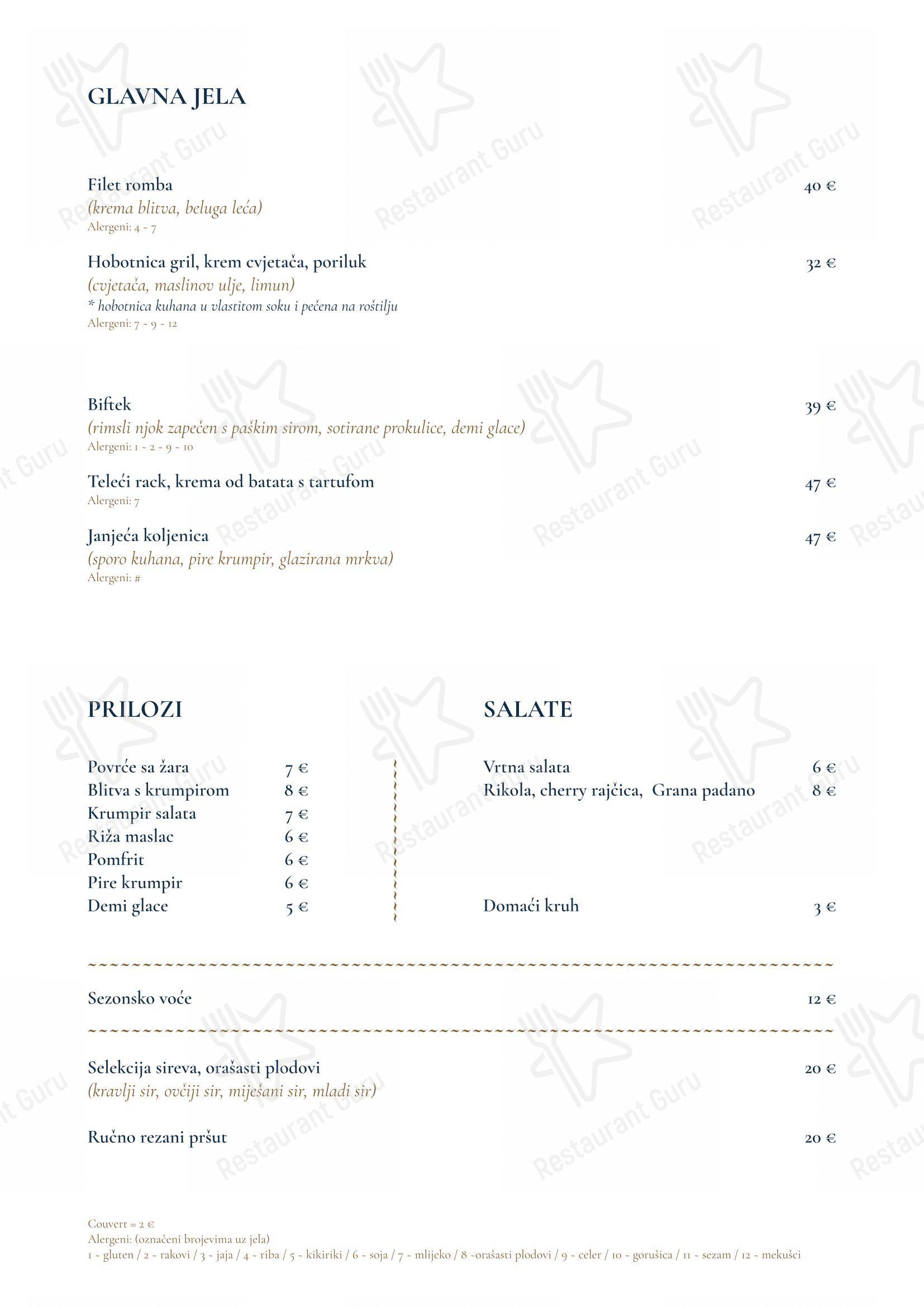 Restaurant Kadena in Spalato - Menu bar