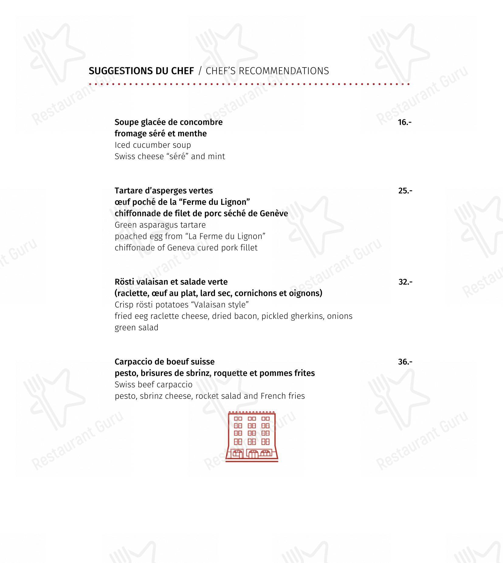 Menu per Restaurant Les Armures ristorante