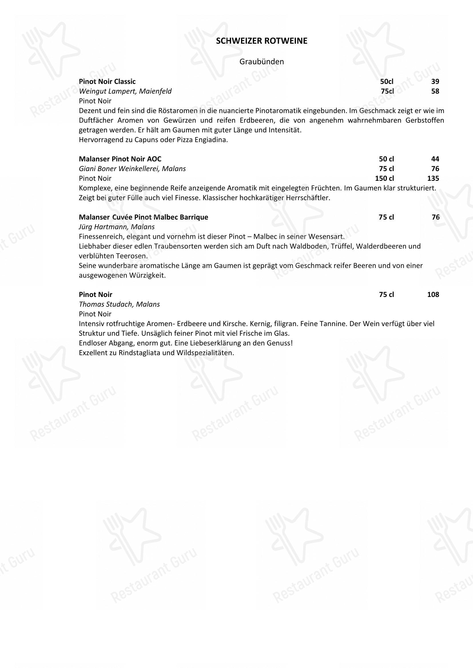 Restaurant Sonne in San Maurizio - Menu bar