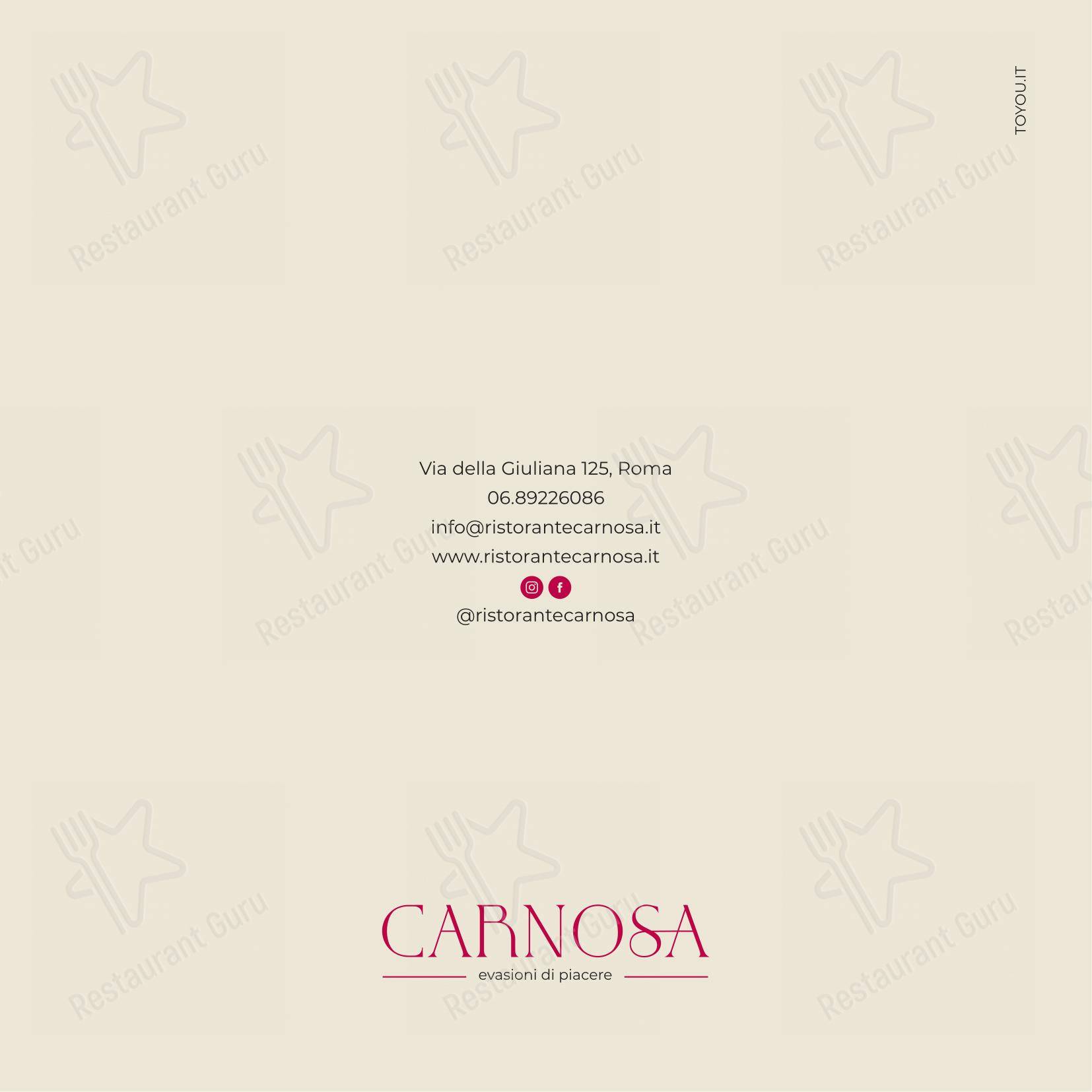 Menu per Ristorante Carnosa Roma Prati in Roma