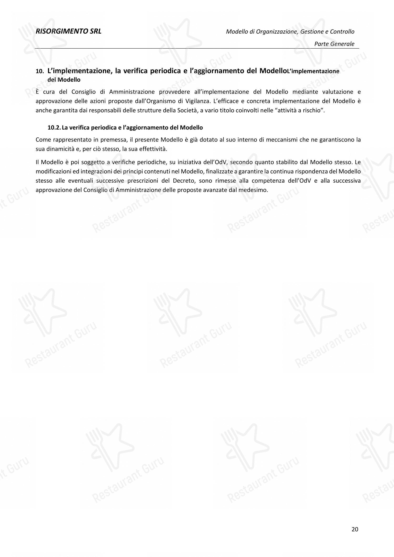 Menu per Ristorante Del Cambio ristorante