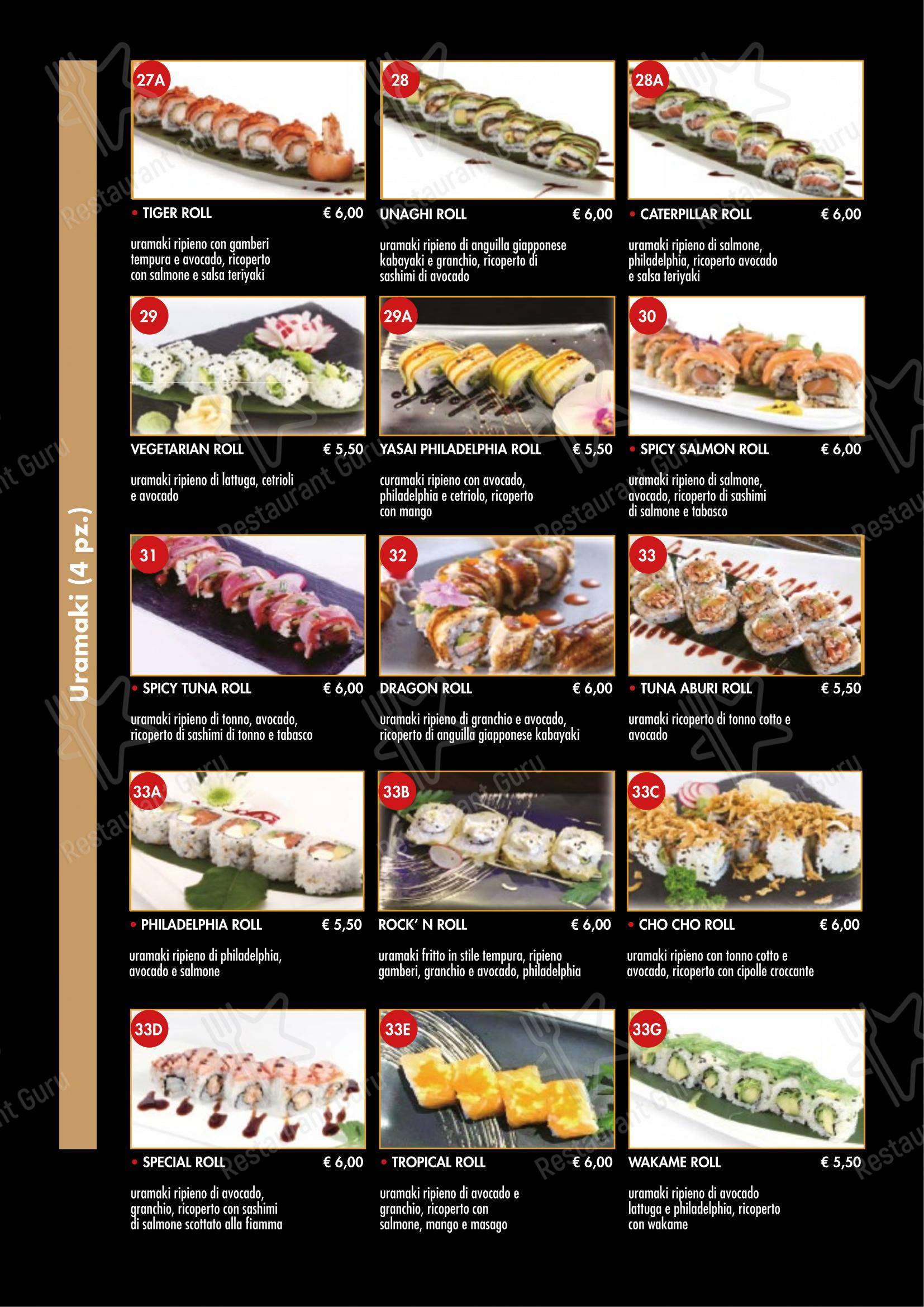 Menu per Ristorante Hong Yun in Avezzano