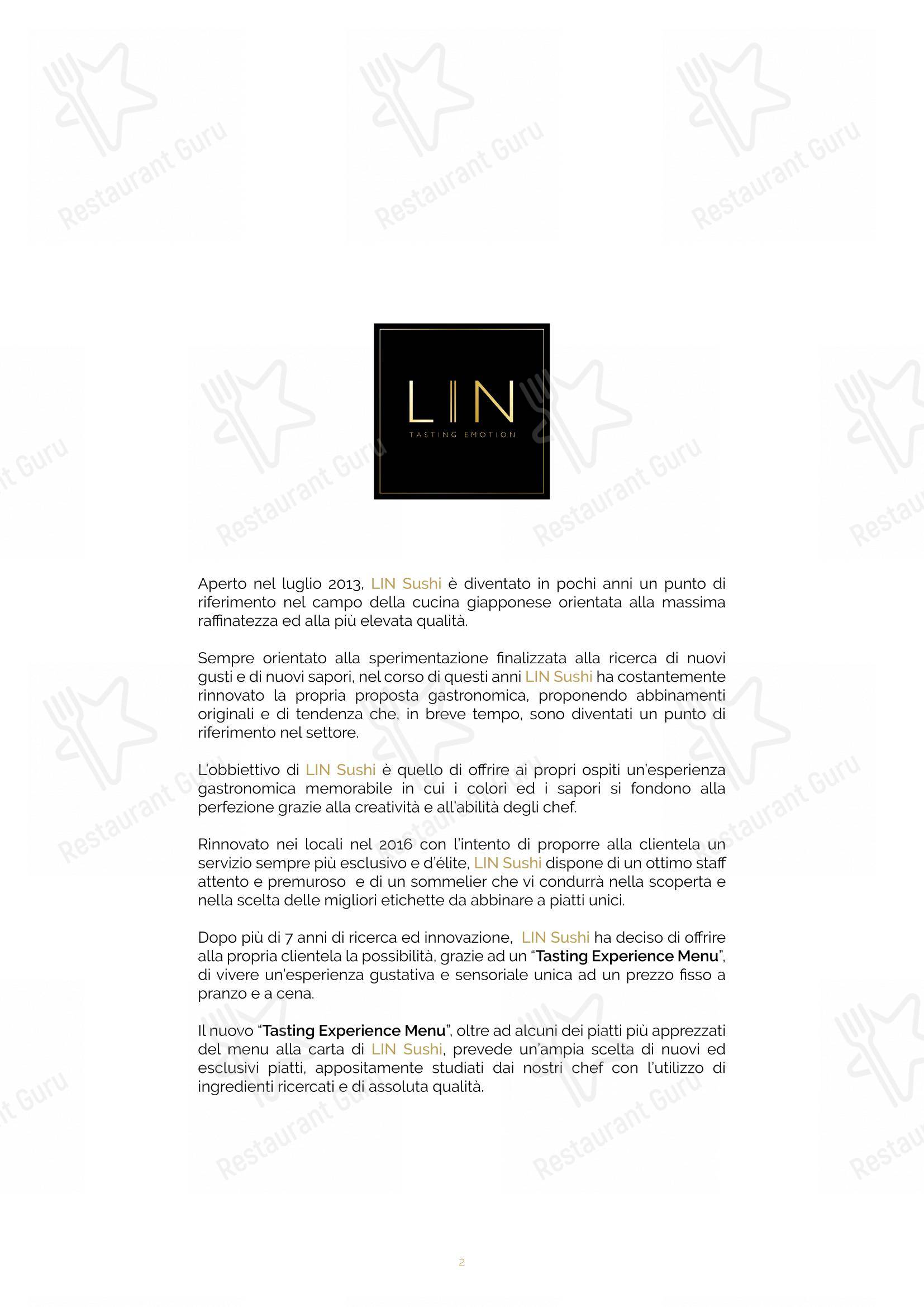 Menu di Ristorante Lin Tasting Emotion - 菜单