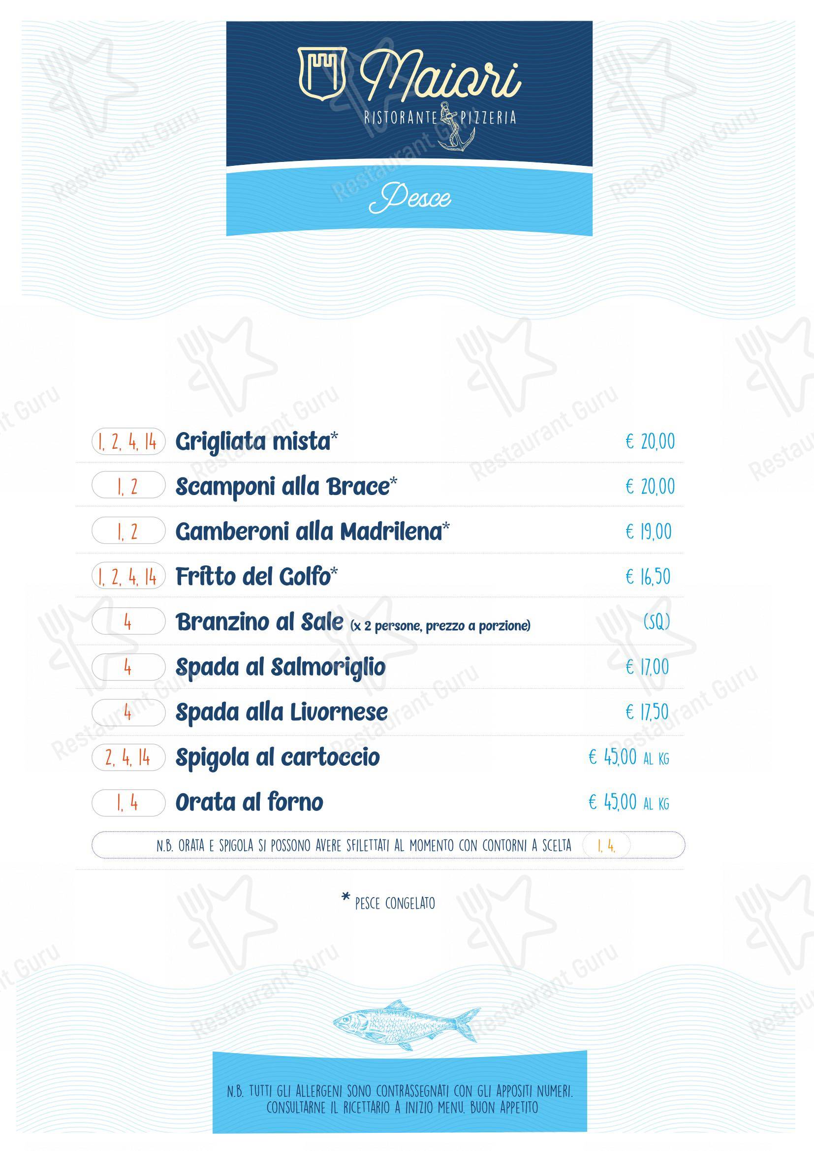 Ristorante Pizzeria Maiori in Saronno - Menu