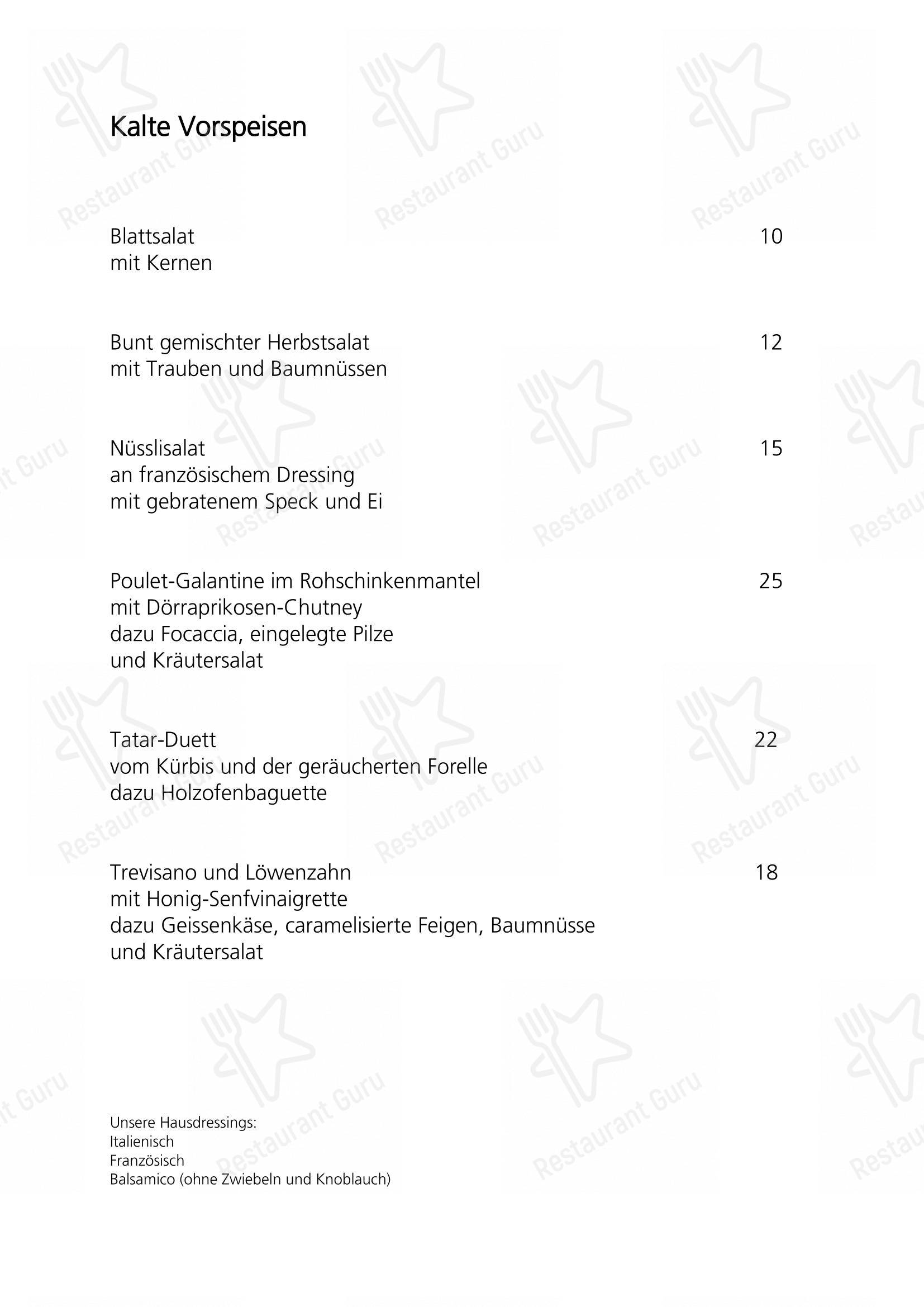 Menu bar per Seerose Bar - Freienbach ristorante