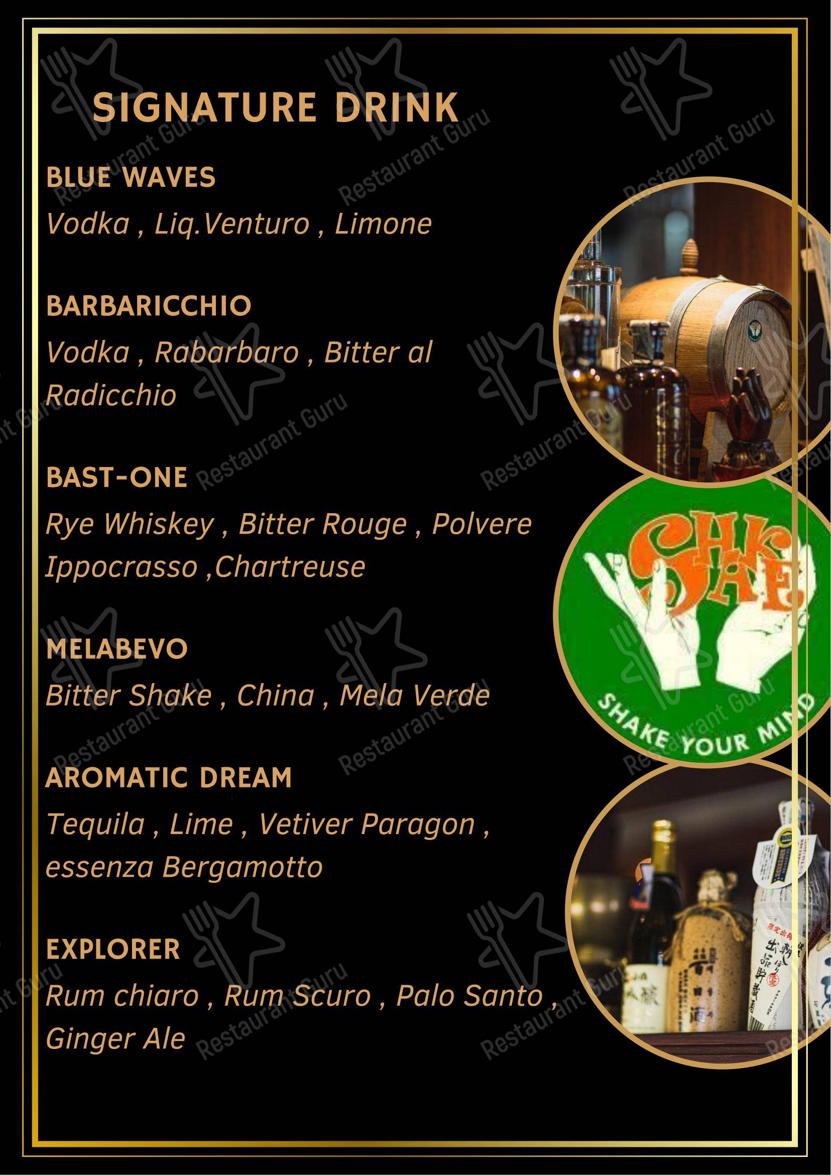 Menu per Shake Cocktail & Wine Bar pub & bar