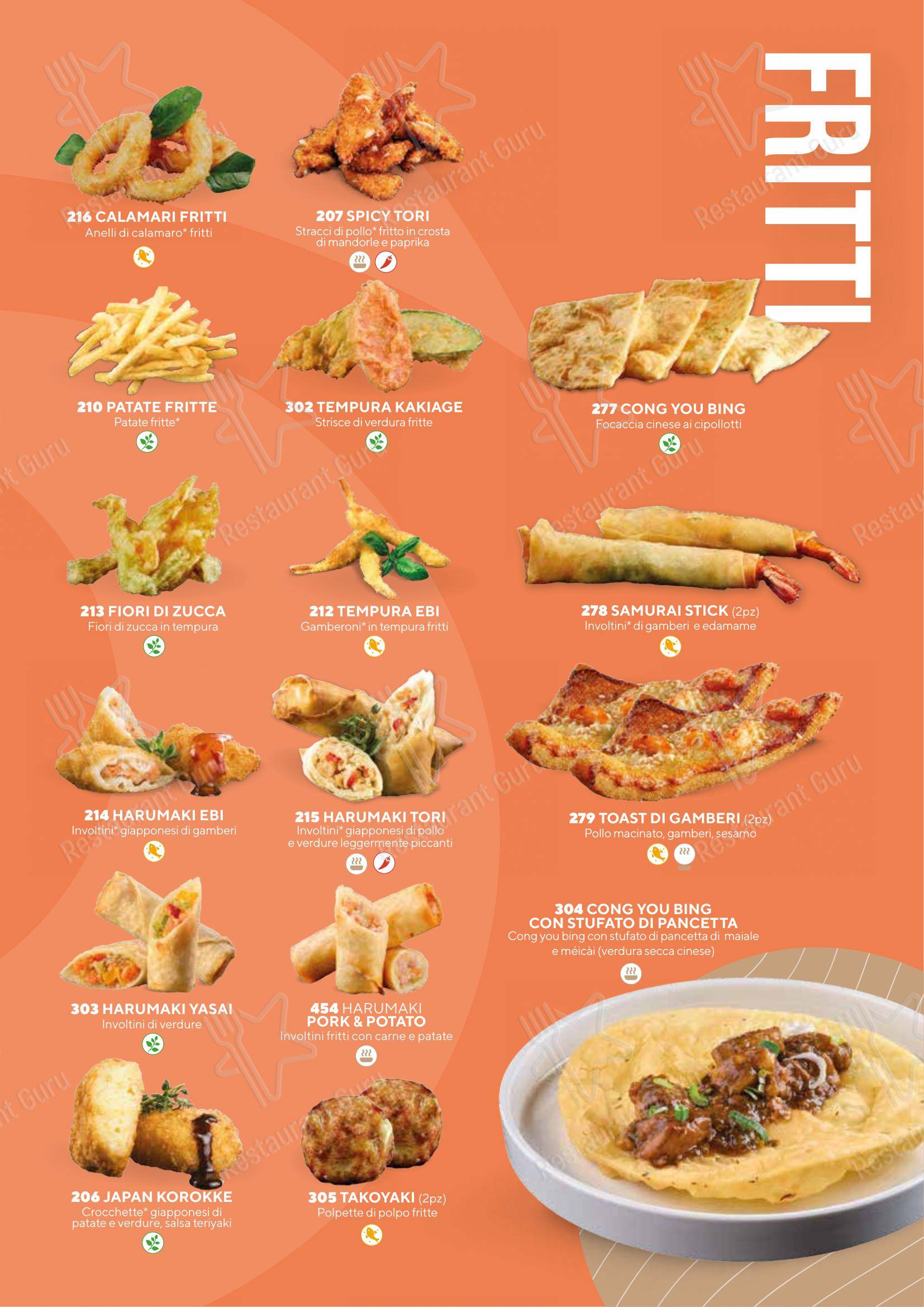 Menu di Sushiko Forlì - Menu bar