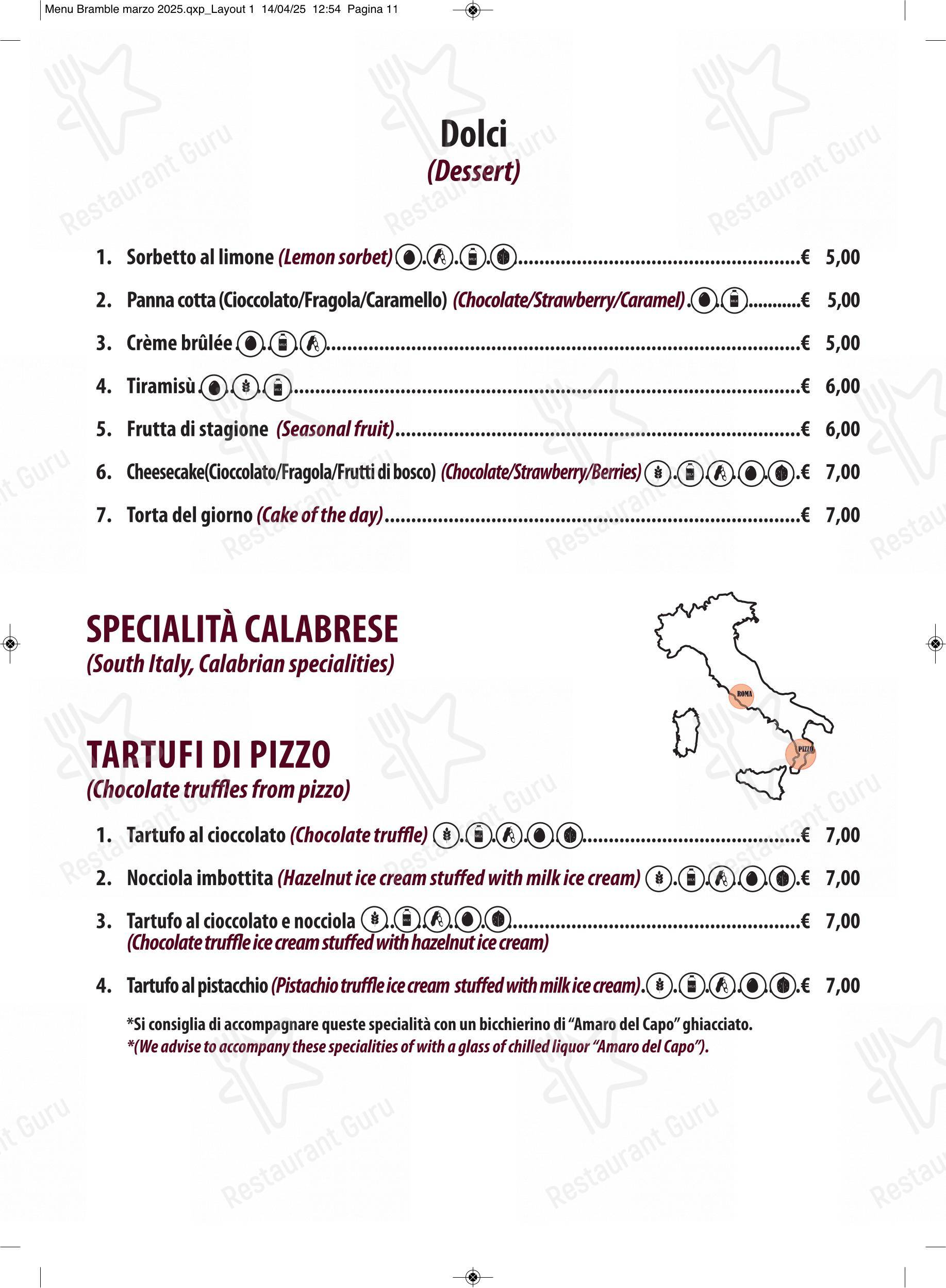 Menu di The Bramble Bar & Kitchen - Menu
